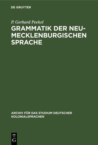 Grammatik der Neu-Mecklenburgischen Sprache (eBook, PDF)