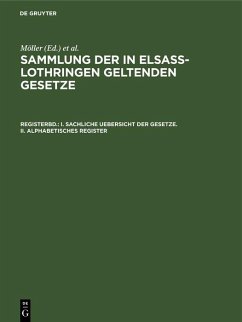 Cover I. Sachliche Uebersicht der Gesetze. II. Alphabetisches Register (eBook, PDF)