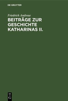 Cover Beiträge zur Geschichte Katharinas II. (eBook, PDF)