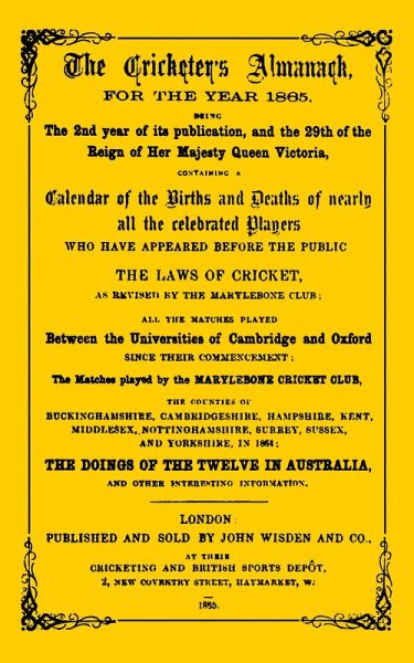 Wisden Cricketers' Almanack 1865 (eBook, PDF)