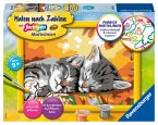 Ravensburger Malen nach Zahlen 28696 - Kätzchen im Herbst - Kinder ab 9 Jahren