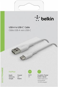 Cover Belkin USB-C/USB-A Kabel 1m PVC, weiß CAB001bt1MWH