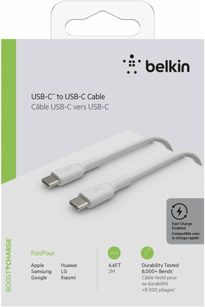 Belkin USB-C/USB-C Kabel 2m PVC, weiß CAB003bt2MWH - Portofrei bei  bücher.de kaufen