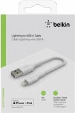 Belkin Lightning Lade/Sync Kabel 15cm, ummantelt, mfi zert, weiß