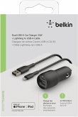 Belkin USB-A Kfz-Ladegerät, 24W 1m Lightning-Kabel CCD001bt1MBK
