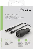 Belkin USB-A Kfz-Ladegerät, 24W 1m USB-C Kabel sw. CCE001bt1MBK