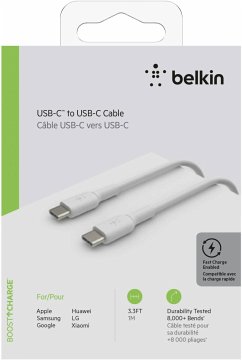 Belkin USB-C/USB-C Kabel 1m PVC, weiß CAB003bt1MWH