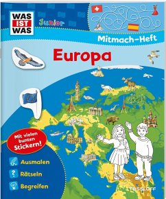 WAS IST WAS Junior Mitmach-Heft. Europa. Spiele, Rätsel, Sticker - Marti, Tatjana