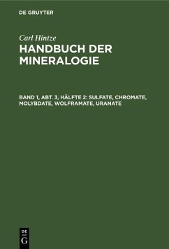Sulfate, Chromate, Molybdate, Wolframate, Uranate (eBook, PDF) - Hintze, Carl