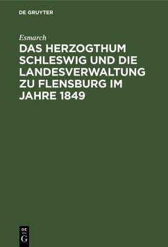 Cover Das Herzogthum Schleswig und die Landesverwaltung zu Flensburg im Jahre 1849 (eBook, PDF)