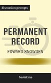 Summary: “Permanent Record” by Edward Snowden - Discussion Prompts (eBook, ePUB)