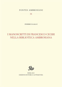 I manoscritti di Francesco Ciceri nella Biblioteca Ambrosiana (eBook, PDF) - Gallo, Federico