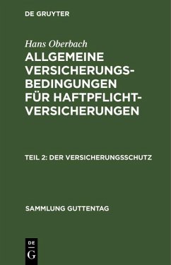 Der Versicherungsschutz (eBook, PDF) - Oberbach, Hans