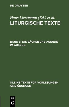 Die Sächsische Agende im Auszug (eBook, PDF)