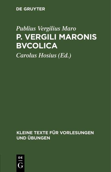 P. Vergili Maronis bvcolica (eBook, PDF) P. Vergili Maronis bvcolica (eBook, PDF)