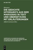 Die Gedichte Hitomaro's aus dem Manyoshu in Text und Übersetzung mit Erläuterungen (eBook, PDF)