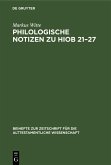 Philologische Notizen zu Hiob 21-27 (eBook, PDF)