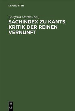 Cover Sachindex zu Kants Kritik der reinen Vernunft (eBook, PDF)