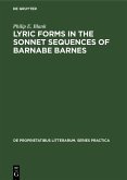 Lyric forms in the sonnet sequences of Barnabe Barnes (eBook, PDF)