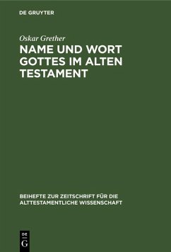 Cover Name und Wort Gottes im Alten Testament (eBook, PDF)