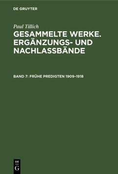 Frühe Predigten 1909-1918 (eBook, PDF) - Tillich, Paul