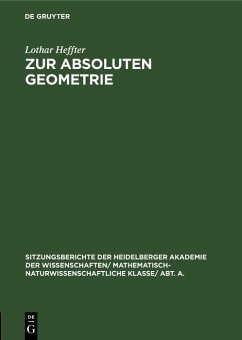 Cover Zur absoluten Geometrie (eBook, PDF)
