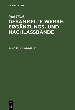 II. (1920-1924) (eBook, PDF) - Tillich, Paul