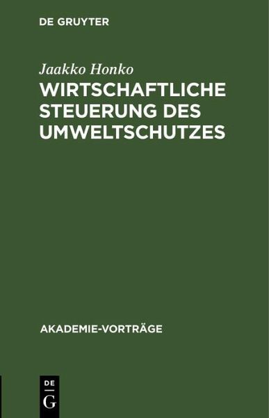 Wirtschaftliche Steuerung des Umweltschutzes (eBook, PDF)