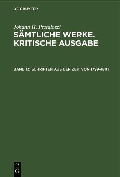Schriften aus der Zeit von 1799-1801 (eBook, PDF)