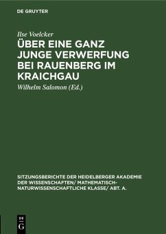 Über eine ganz junge Verwerfung bei Rauenberg im Kraichgau (eBook, PDF) - Voelcker, Ilse
