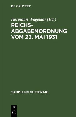 Cover Reichsabgabenordnung vom 22. Mai 1931 (eBook, PDF)