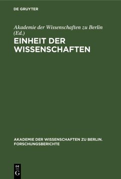 Cover Einheit der Wissenschaften (eBook, PDF)