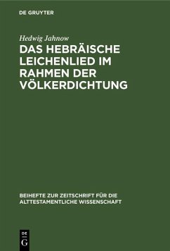 Cover Das hebräische Leichenlied im Rahmen der Völkerdichtung (eBook, PDF)