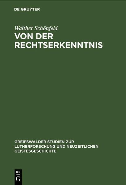 Von der Rechtserkenntnis (eBook, PDF) Von der Rechtserkenntnis (eBook, PDF)