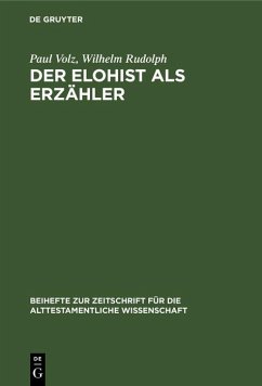 Cover Der Elohist als Erzähler (eBook, PDF)