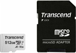 Transcend microSDXC 300S-A 512GB Class 10 UHS-I U3 V30 A1