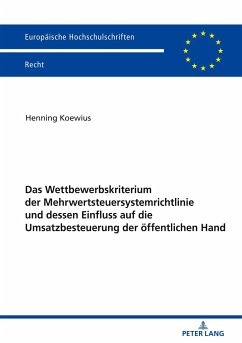 Das Wettbewerbskriterium der Mehrwertsteuersystemrichtlinie und dessen Einfluss auf die Umsatzbesteuerung der öffentlichen Hand - Koewius, Henning