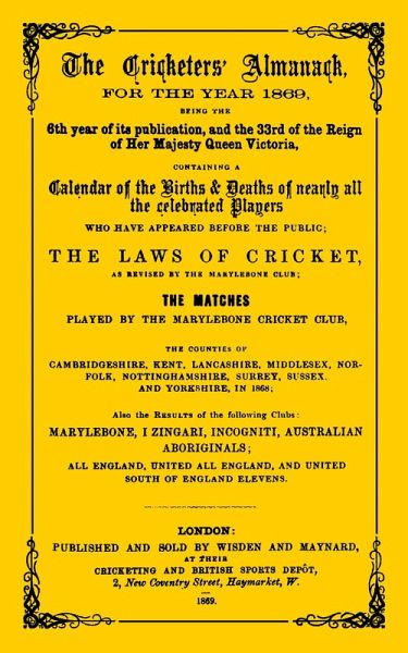 Wisden Cricketers' Almanack 1869 (eBook, PDF)