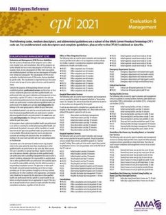CPT 2021 Express Reference Coding Card: Evaluation and Management - American Medical Association