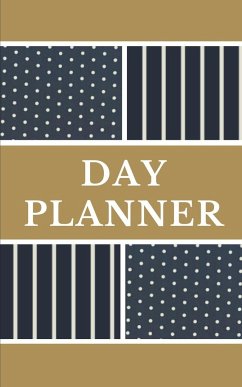 Day Planner - Planning My Day - Gold Black Polka Dot Strips Cover - Toqeph