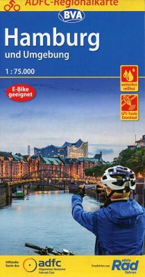 ADFC-Regionalkarte Hamburg und Umgebung, 1:75.000, mit Tagestourenvorschlägen, reiß- und wetterfest, E-Bike-geeignet, GPS-Tracks-Download