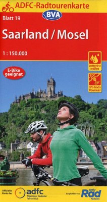 ADFC-Radtourenkarte 19 Saarland /Mosel 1:150.000, reiß- und wetterfest, E-Bike geeignet, GPS-Tracks Download