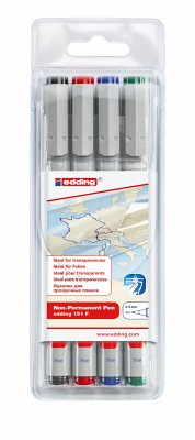 Edding Folienschreiber Non-permanent Pen 151 F, 4er Set