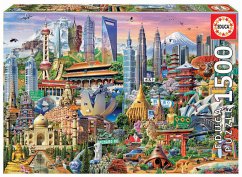 Carletto 9217979 - Educa, Asia Landmarks, Symbole Asien, Puzzle, 1500 Teile