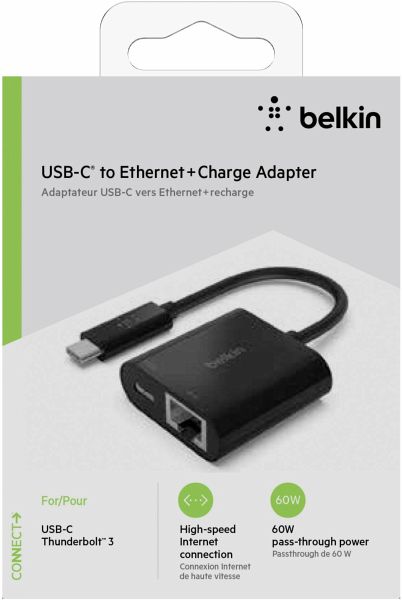 Belkin USB-C / Gigabit-Ethernet- Adapter 60W PD, schw. INC001btBK -  Portofrei bei bücher.de kaufen
