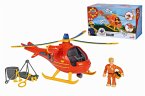 Simba 109251077 - Feuerwehrmann Sam Hubschrauber Wallaby mit Figur