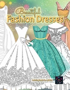 Beautiful fashion dresses coloring book for adults, beautiful dresses coloring book - Coloring, Happy Arts