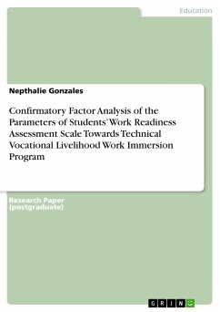 Confirmatory Factor Analysis of the Parameters of Students&quote; Work Readiness Assessment Scale Towards Technical Vocational Livelihood Work Immersion Program (eBook, PDF)
