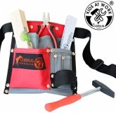 Corvus A600341 - Werkzeugset Textilgürtel enthält, Wasserwage, Holz, Kombizange, Meterstab, Hammer