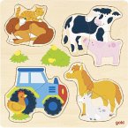Goki 57430 - Einlegepuzzle Bauernhoftiere